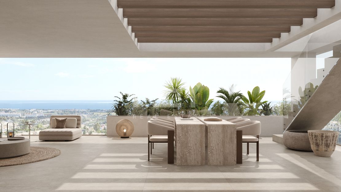 Новая Двухуровневая Квартира с Видом на Море в Эстепоне, Марбелья