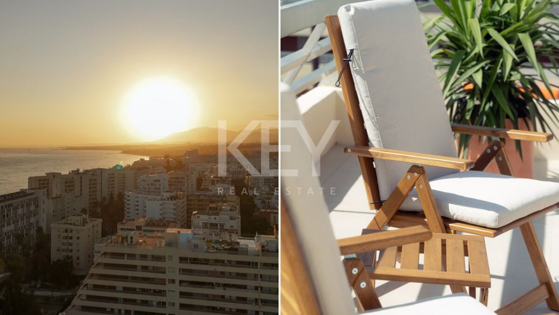 Ático con piscina privada en la azotea y vistas a La Concha en el corazón de Marbella