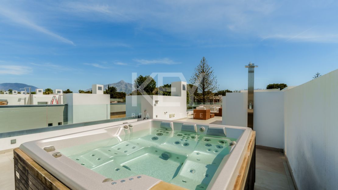 Contemporary Beachside Semi-Detached Villa in Puerto Banus, Marbella
