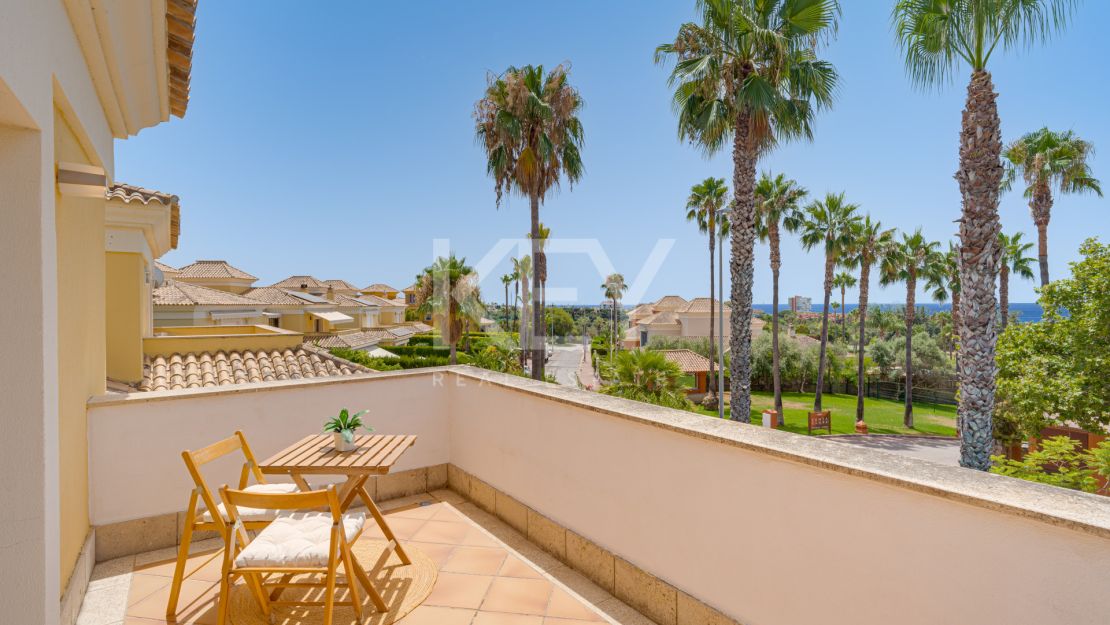 Beautiful south-facing Semi-detached Villa located within the exclusive gated community of Santa Clara Golf, Marbella