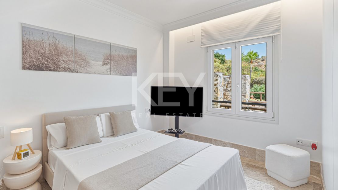 Beautiful south-facing Semi-detached Villa located within the exclusive gated community of Santa Clara Golf, Marbella