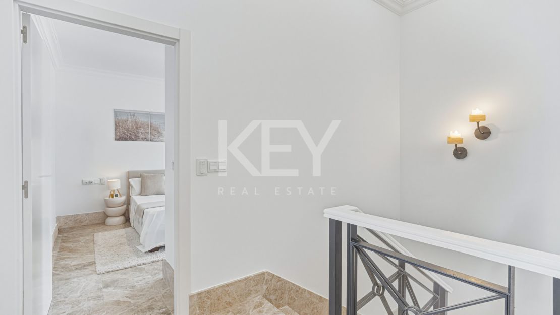 Beautiful south-facing Semi-detached Villa located within the exclusive gated community of Santa Clara Golf, Marbella