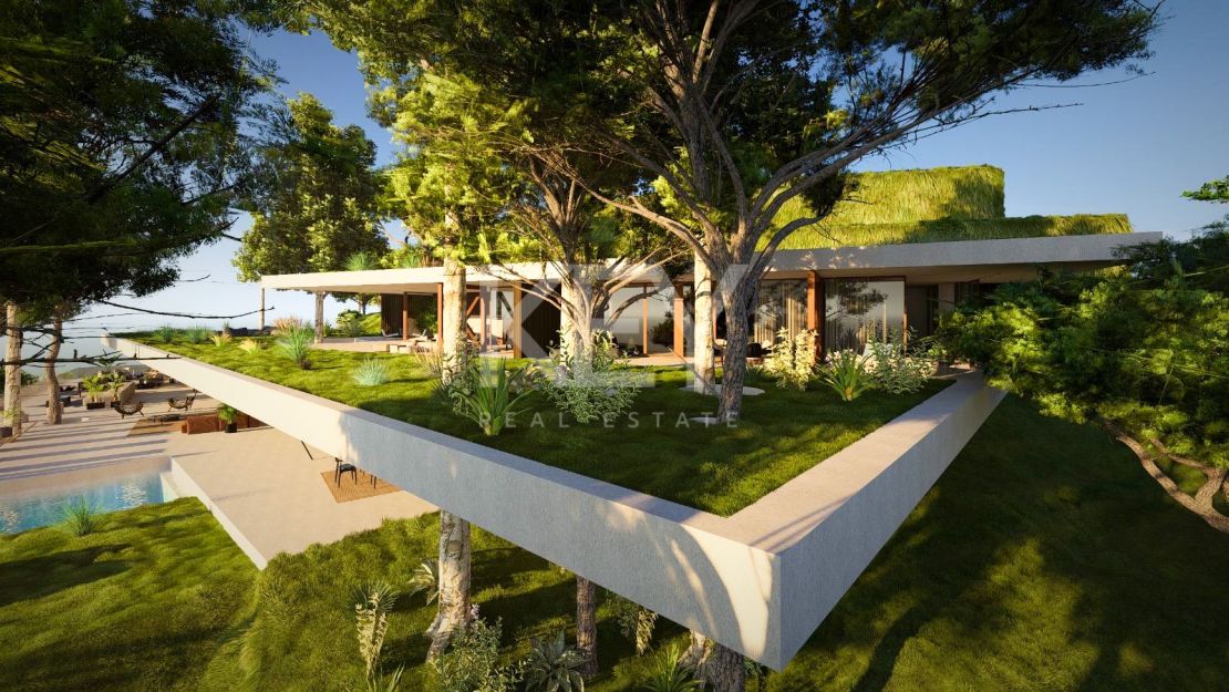 Turnkey 6-bedroom contemporary villa with panoramic views and rooftop solarium in Benahavís