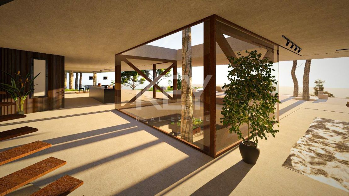 Turnkey 6-bedroom contemporary villa with panoramic views and rooftop solarium in Benahavís