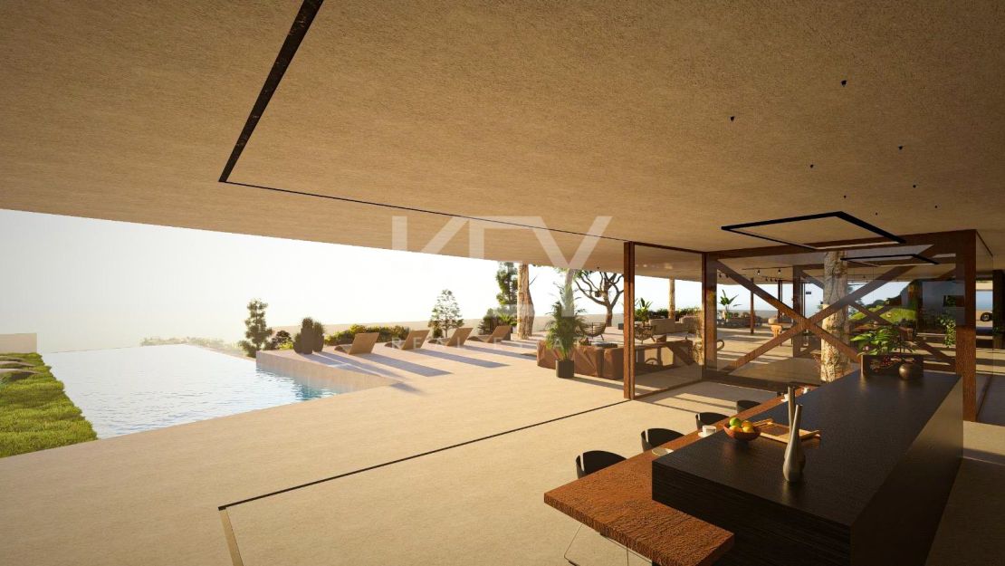 Turnkey 6-bedroom contemporary villa with panoramic views and rooftop solarium in Benahavís