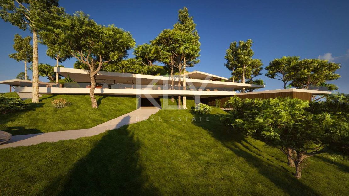 Turnkey 6-bedroom contemporary villa with panoramic views and rooftop solarium in Benahavís