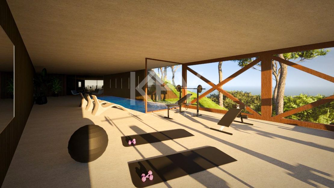 Turnkey 6-bedroom contemporary villa with panoramic views and rooftop solarium in Benahavís