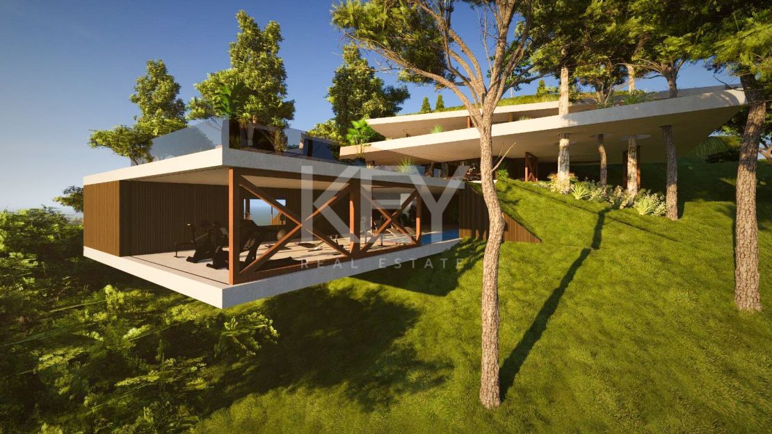 Turnkey 6-bedroom contemporary villa with panoramic views and rooftop solarium in Benahavís