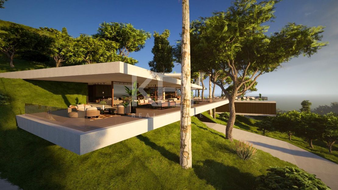 Turnkey 6-bedroom contemporary villa with panoramic views and rooftop solarium in Benahavís