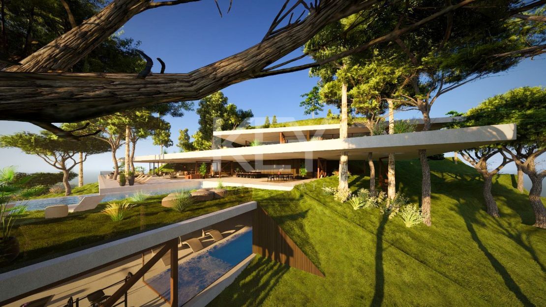 Turnkey 6-bedroom contemporary villa with panoramic views and rooftop solarium in Benahavís