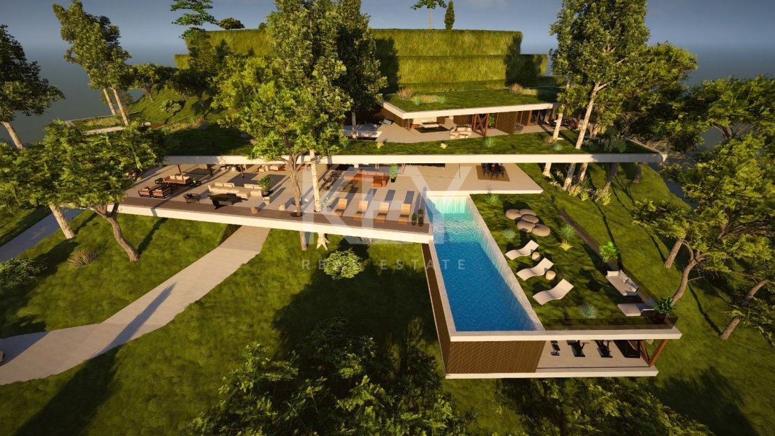 Turnkey 6-bedroom contemporary villa with panoramic views and rooftop solarium in Benahavís