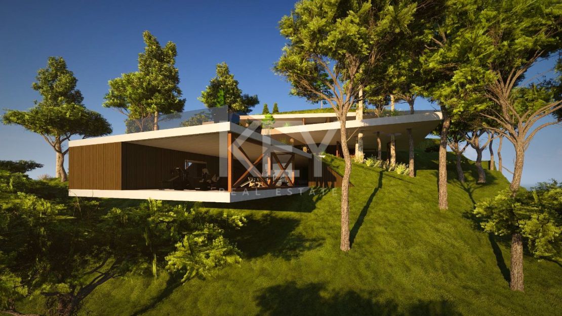 Turnkey 6-bedroom contemporary villa with panoramic views and rooftop solarium in Benahavís