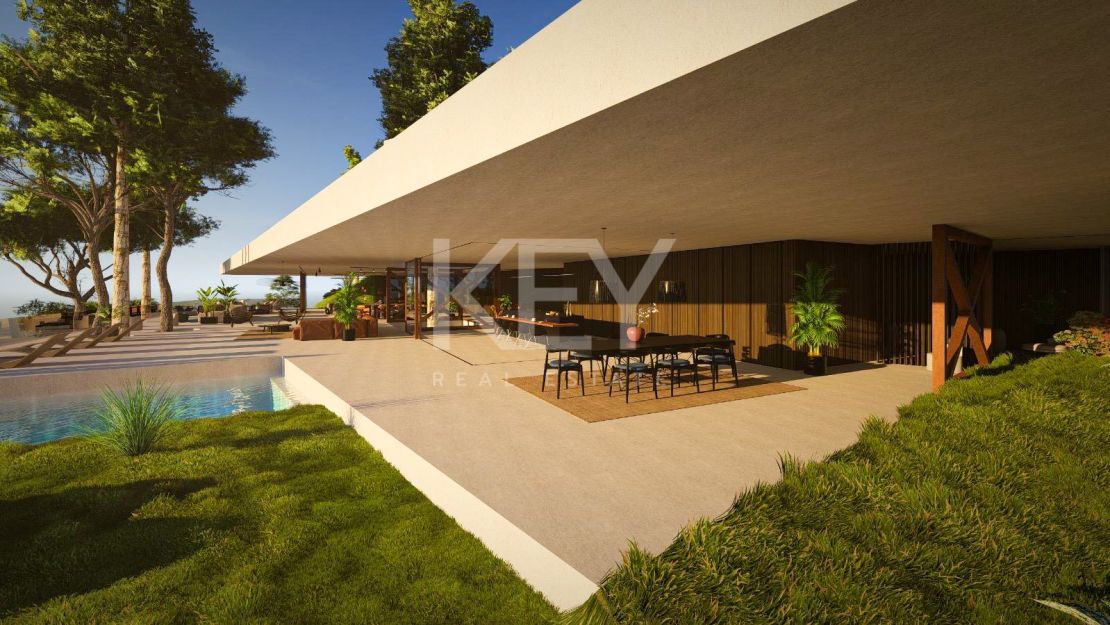 Turnkey 6-bedroom contemporary villa with panoramic views and rooftop solarium in Benahavís