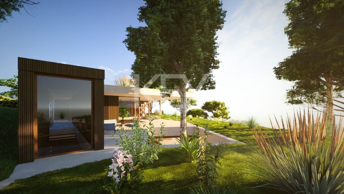 Turnkey 6-bedroom contemporary villa with panoramic views and rooftop solarium in Benahavís