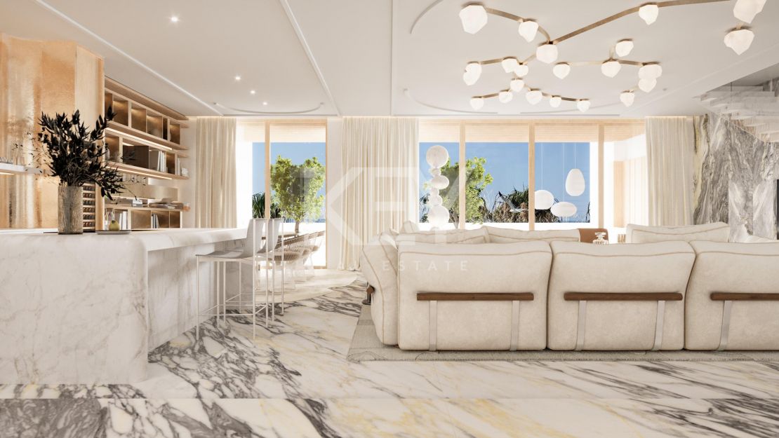 Ático dúplex en primera línea de playa con piscina privada en Puerto Banús