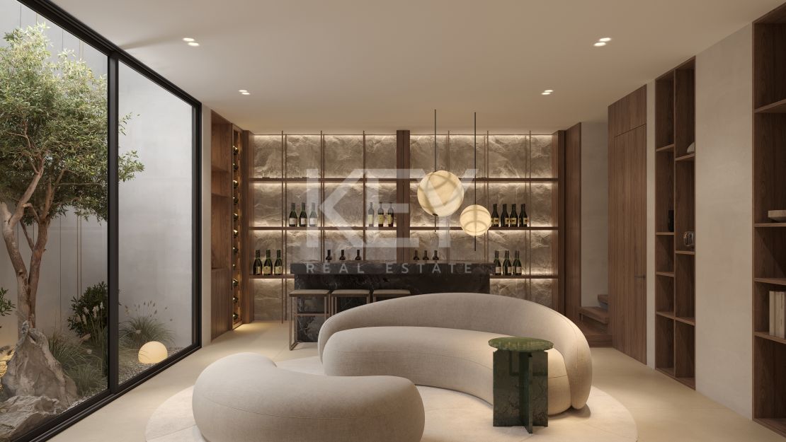 Contemporary villa with rooftop terrace and wellness amenities in Monte Biarritz, Estepona East