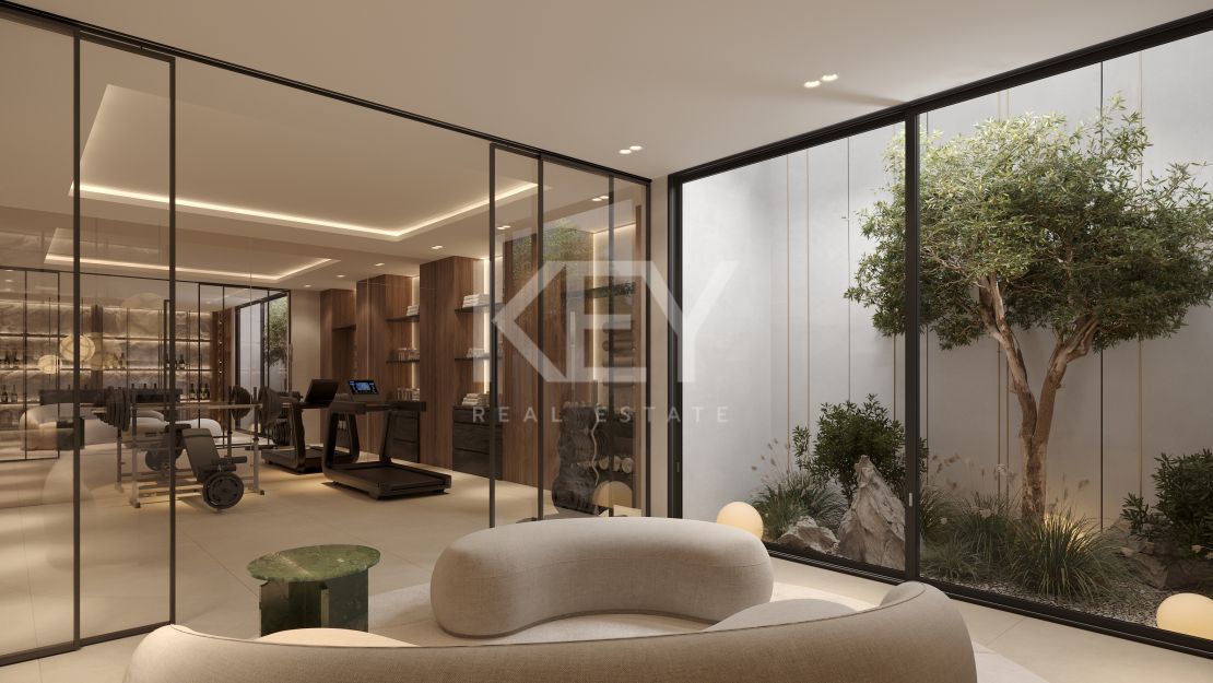 Contemporary villa with rooftop terrace and wellness amenities in Monte Biarritz, Estepona East