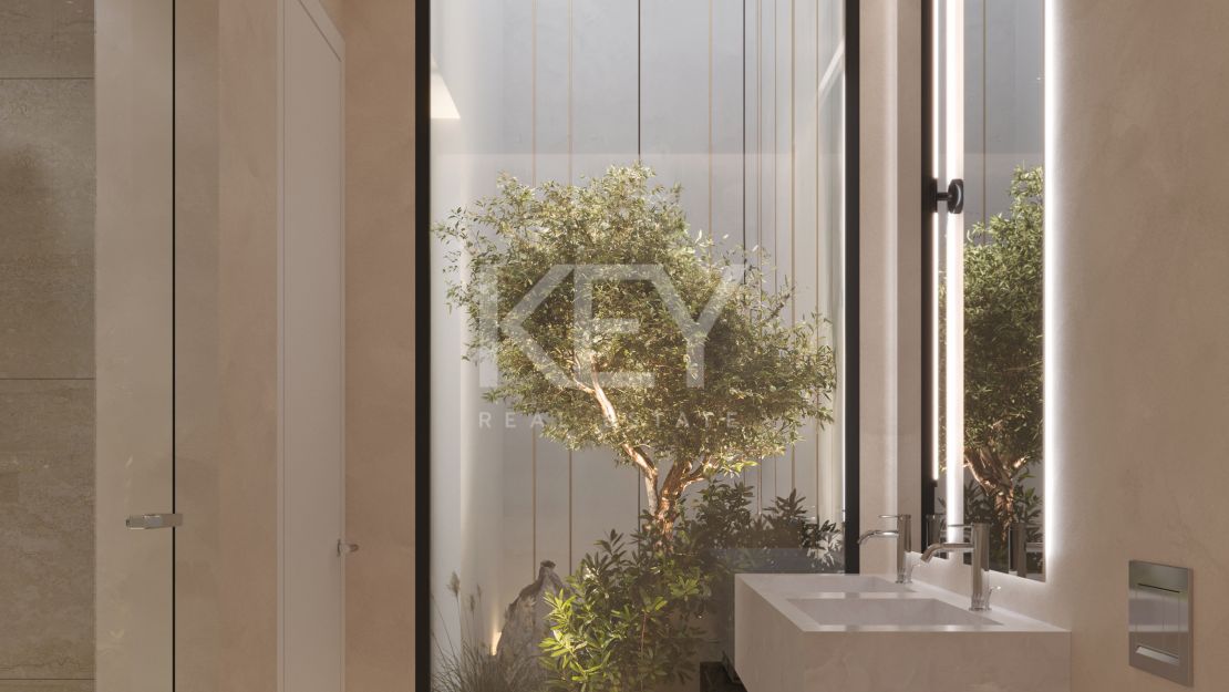 Contemporary villa with rooftop terrace and wellness amenities in Monte Biarritz, Estepona East