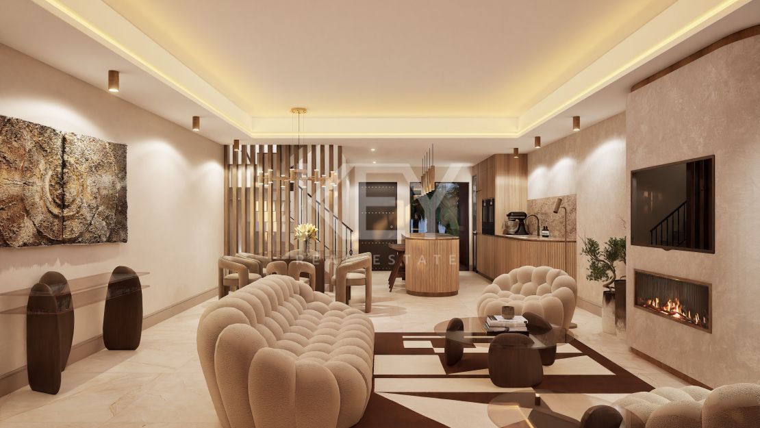 Fully renovated Townhouse with sea views and rooftop kitchen on Marbella’s Golden Mile