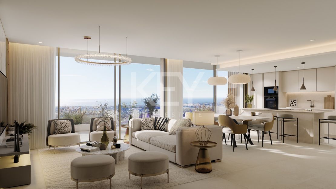 Дизайнерский пентхаус с частным бассейном на крыше и панорамными видами в Real de La Quinta, Бенахавис