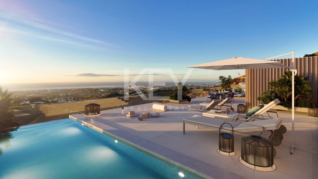Дизайнерский пентхаус с частным бассейном на крыше и панорамными видами в Real de La Quinta, Бенахавис