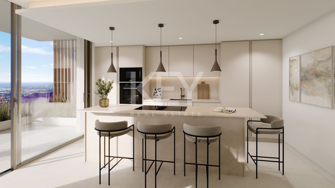 Дизайнерский пентхаус с частным бассейном на крыше и панорамными видами в Real de La Quinta, Бенахавис