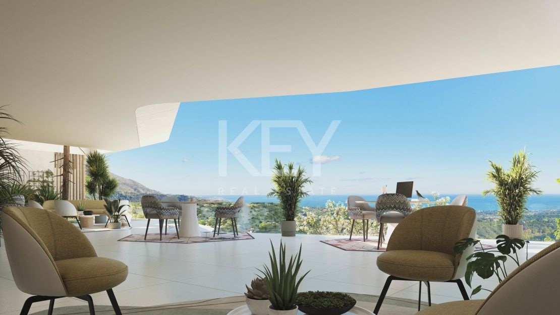 Дизайнерский пентхаус с частным бассейном на крыше и панорамными видами в Real de La Quinta, Бенахавис