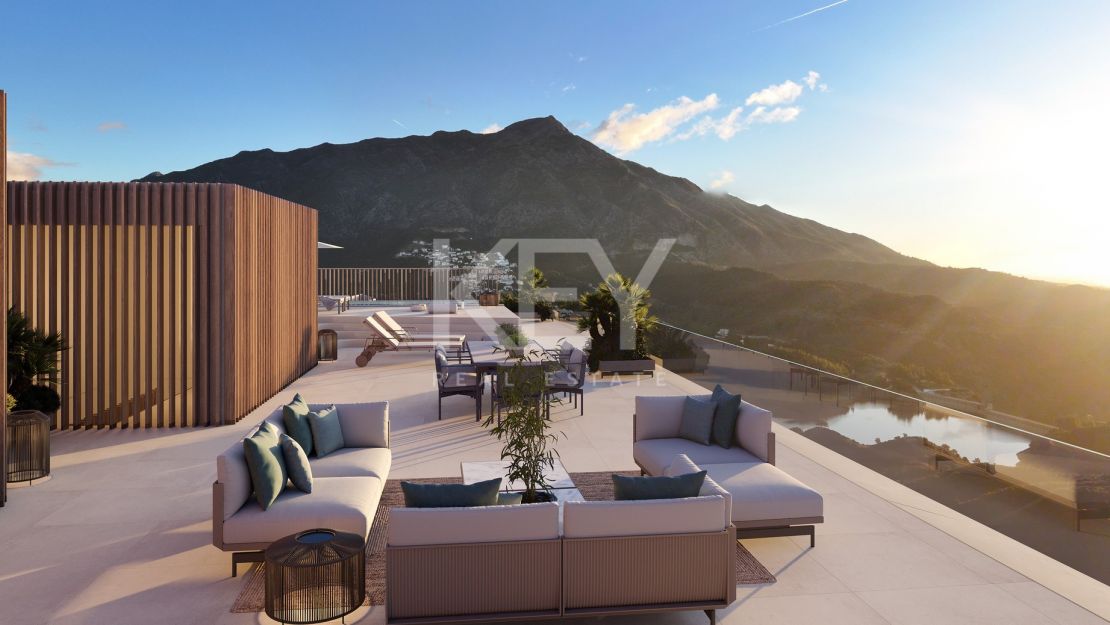 Дизайнерский пентхаус с частным бассейном на крыше и панорамными видами в Real de La Quinta, Бенахавис