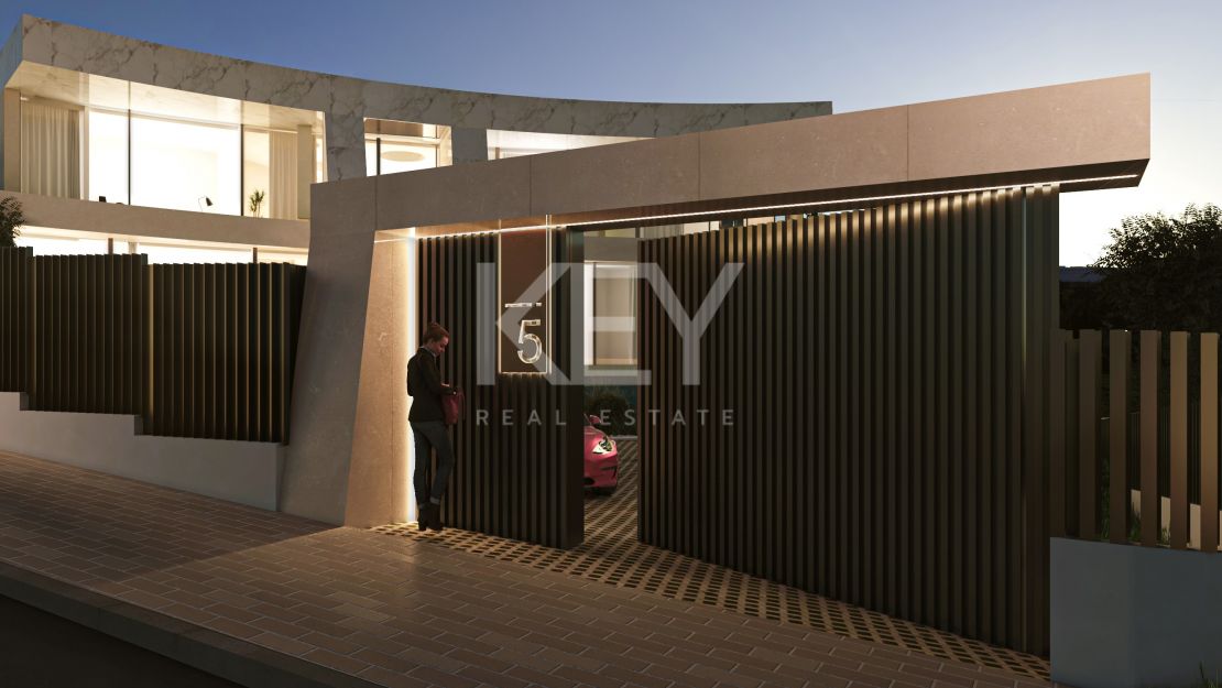 Villa panorámica moderna con cine, spa y vistas desde la azotea en La Alquería, Benahavís