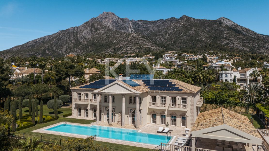 Grand neoclassical Villa with sea views and palatial gardens in Sierra Blanca, Marbella Golden Mile