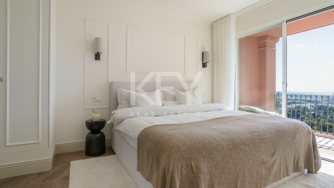 Scandinavian-inspired duplex apartment with sea views in a peaceful hilltop setting in Monte Halcones, Benahavis