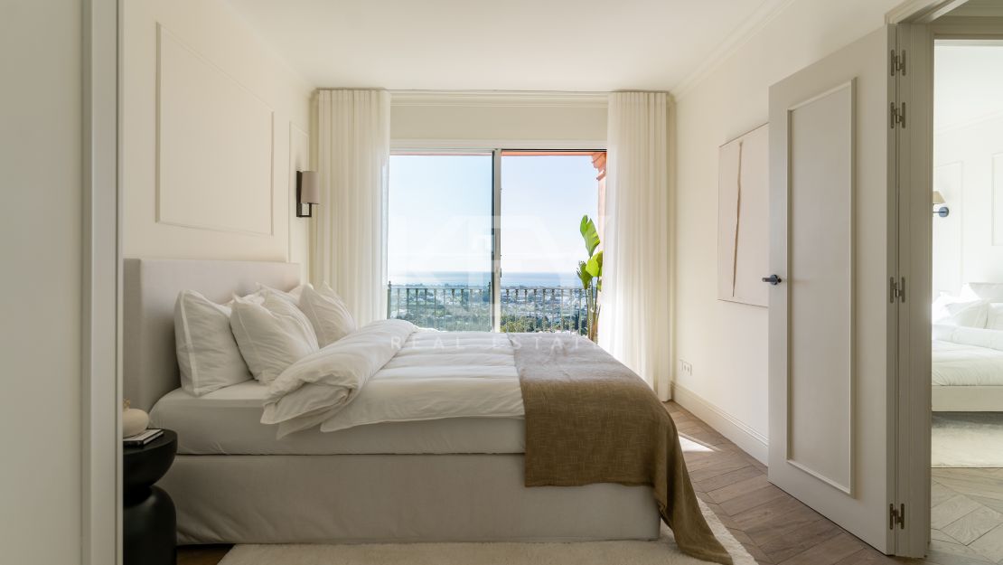 Scandinavian-inspired duplex apartment with sea views in a peaceful hilltop setting in Monte Halcones, Benahavis