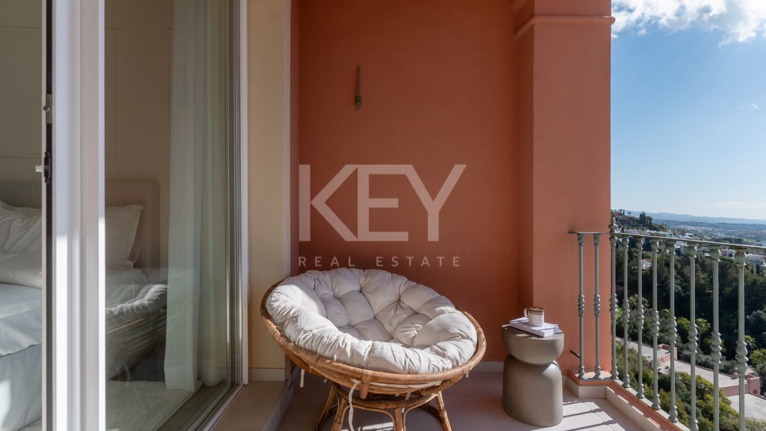 Scandinavian-inspired duplex apartment with sea views in a peaceful hilltop setting in Monte Halcones, Benahavis