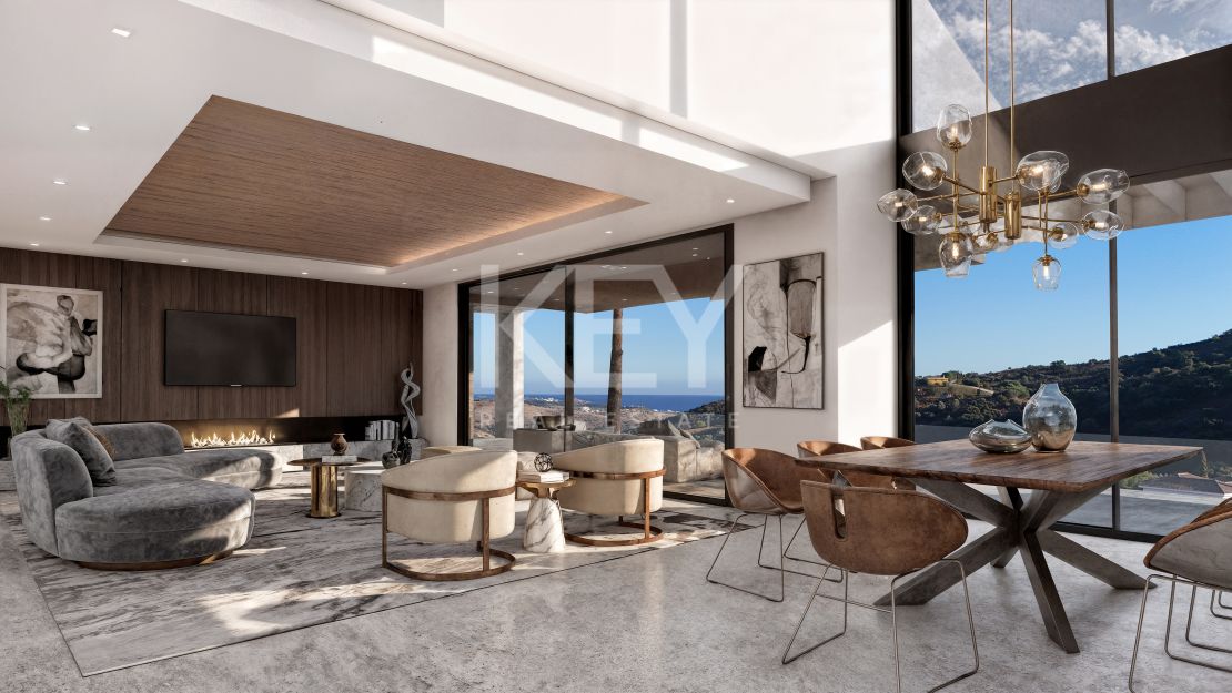 Contemporary Villa with sea and golf views in a secure enclave in Los Flamingos, Benahavis