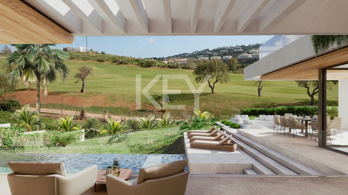 Contemporary Villa with sea and golf views in a secure enclave in Los Flamingos, Benahavis