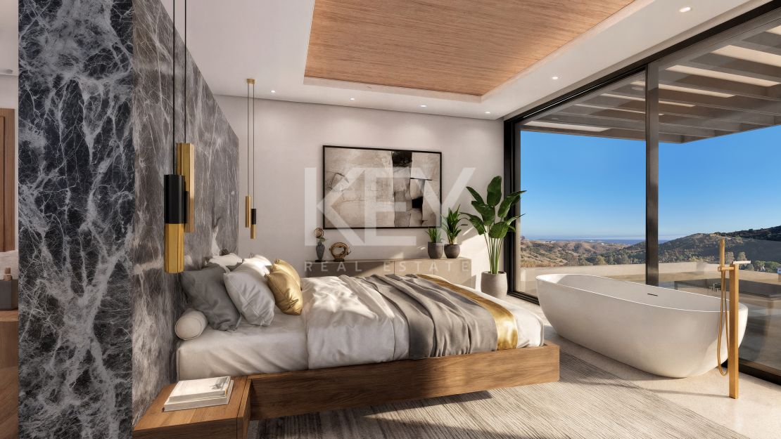 Contemporary Villa with sea and golf views in a secure enclave in Los Flamingos, Benahavis