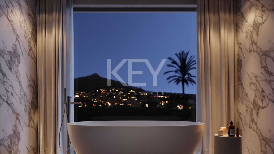 Элегантная дизайнерская вилла с видом на море и частным СПА в Нуэва Андалусия