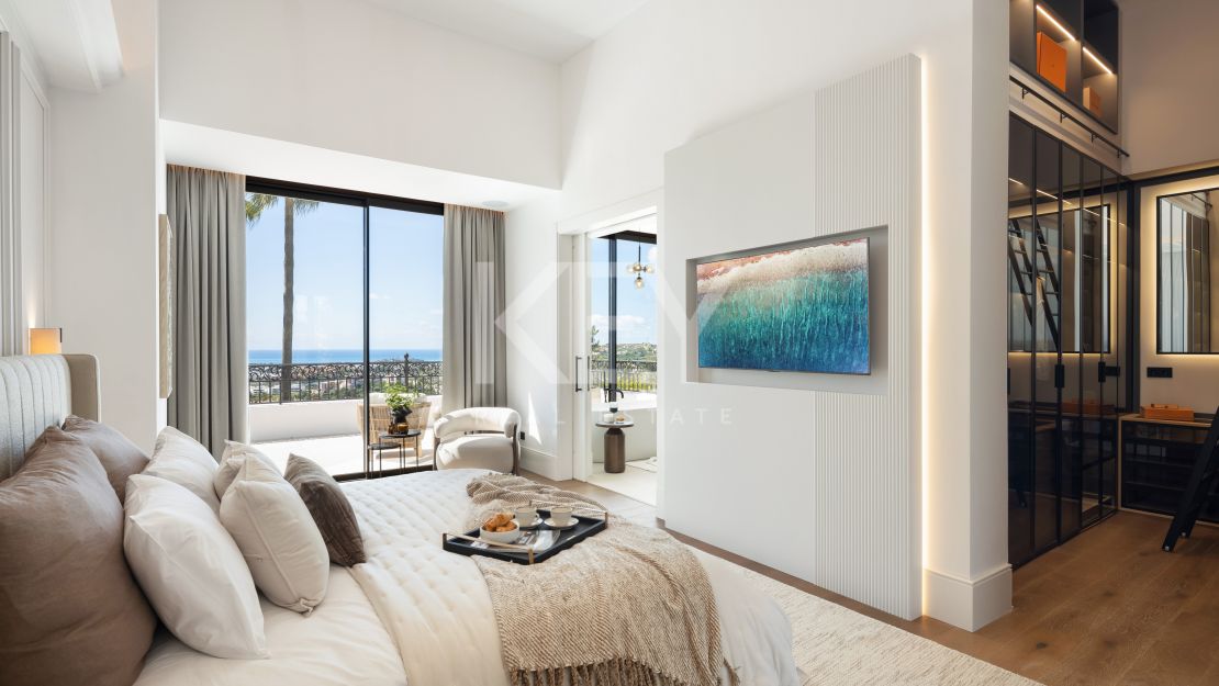 Villa de elegancia moderna con vistas panorámicas en Los Arqueros, Benahavís