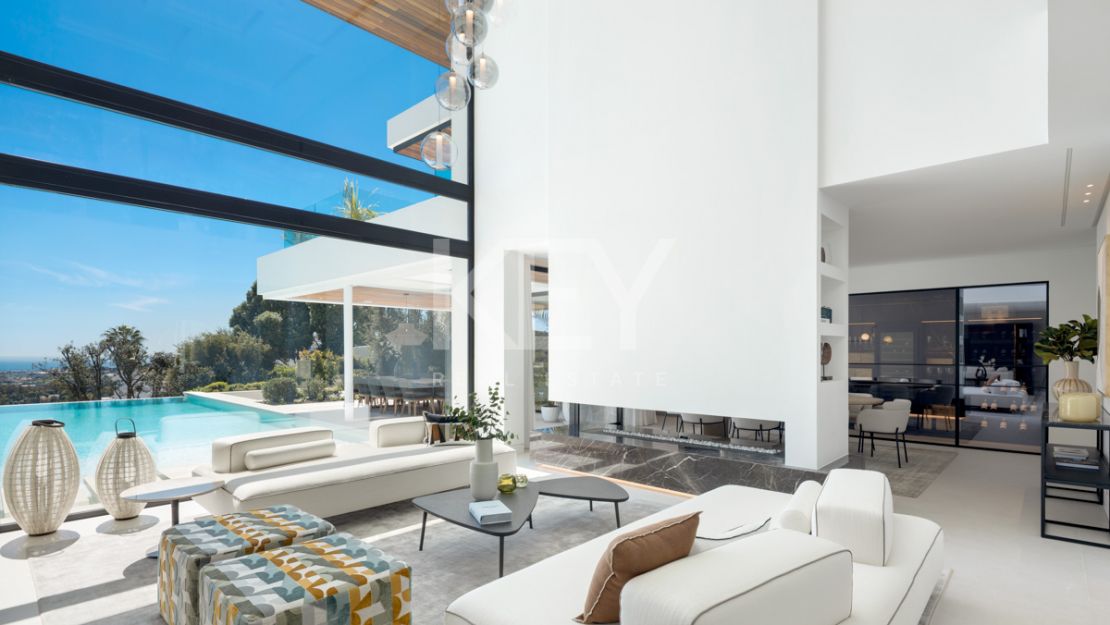 Obra maestra de nueva construcción: Villa con vistas al mar en Lomas de La Quinta, Benahavís