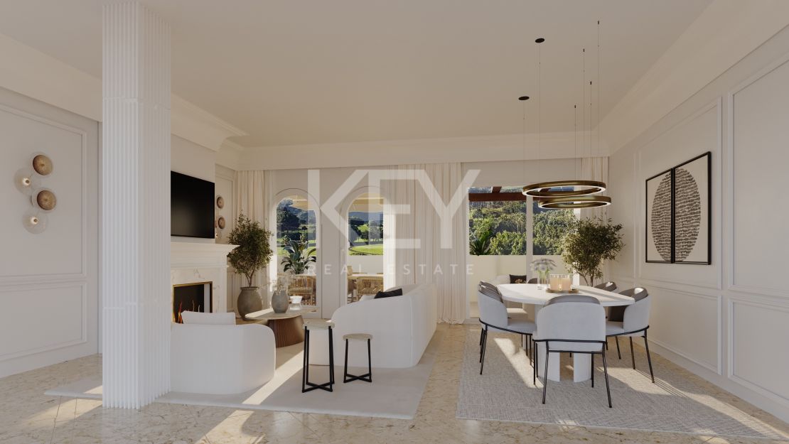 Ático dúplex renovado con vistas al golf y al mar en Las Alamandas, Nueva Andalucía