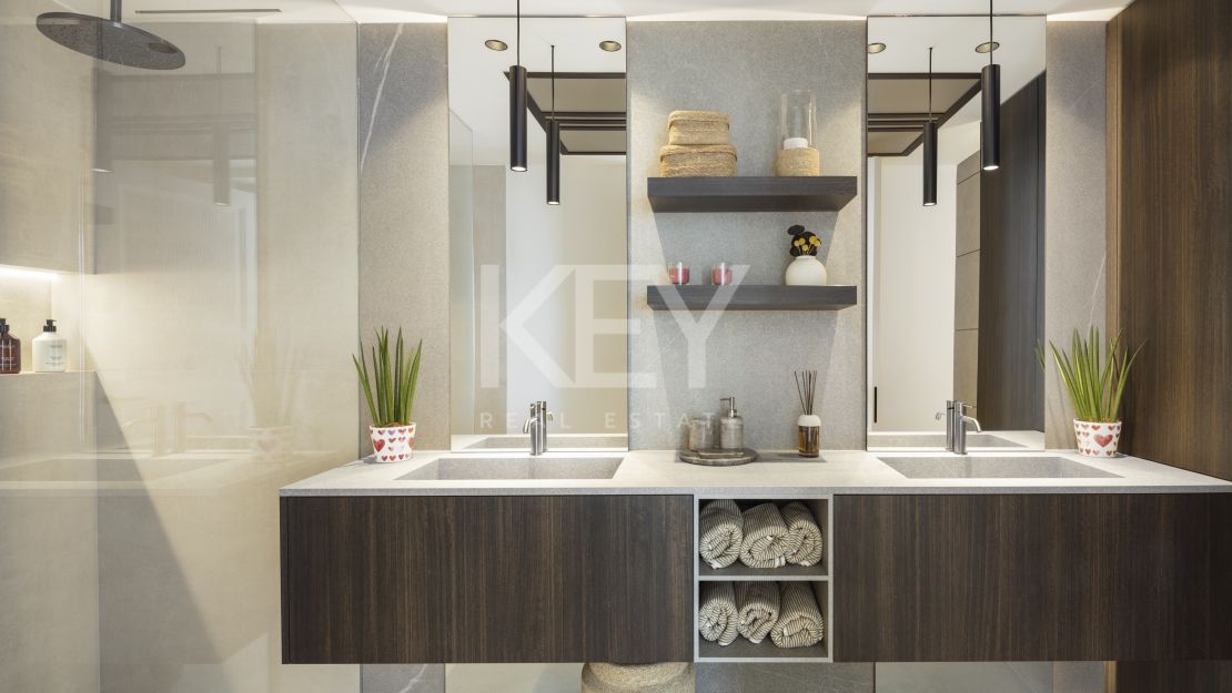 Moderna villa de cinco dormitorios con vistas al mar – nueva y eficiente energéticamente en La Quinta, Benahavís