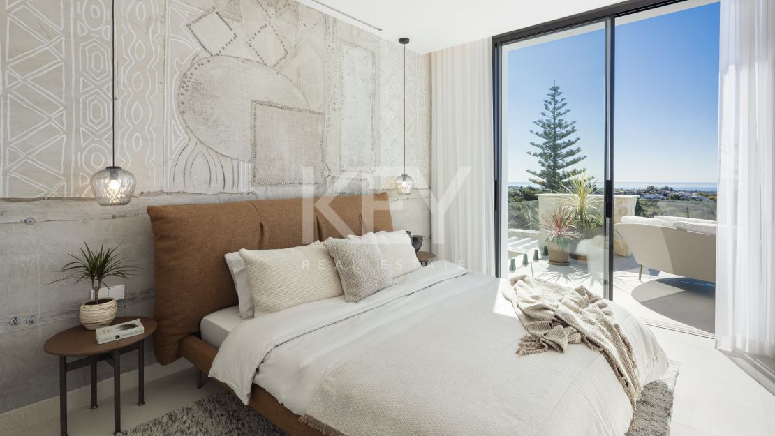 Moderna villa de cinco dormitorios con vistas al mar – nueva y eficiente energéticamente en La Quinta, Benahavís