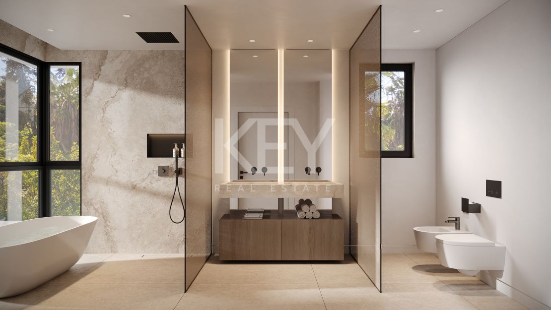 Современная вилла с панорамным видом на море на Золотой Миле Марбельи