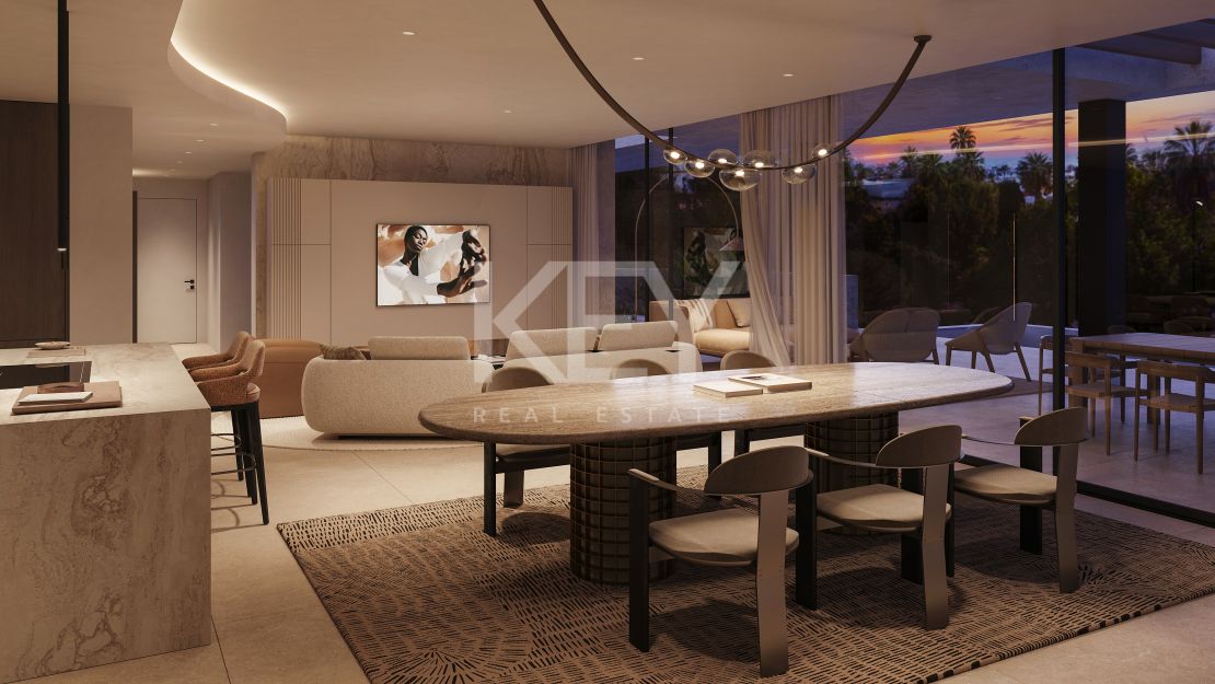 Современная вилла с панорамным видом на море на Золотой Миле Марбельи