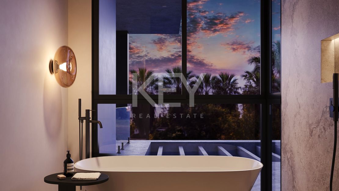 Современная вилла с панорамным видом на море на Золотой Миле Марбельи