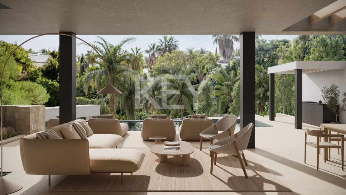 Современная вилла с панорамным видом на море на Золотой Миле Марбельи