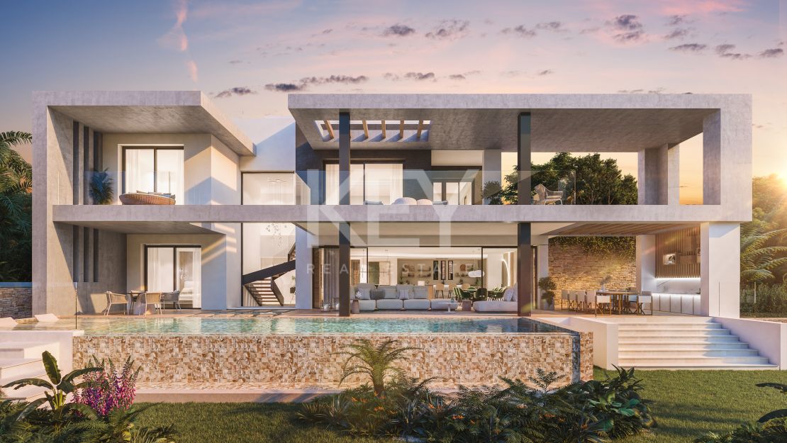 Villa moderna con vistas al mar en el corazón de la Milla de Oro de Marbella