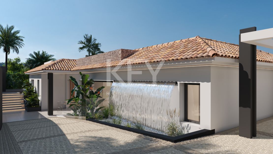 Villa mediterránea contemporánea que ofrece privacidad y elegancia en Nueva Andalucía