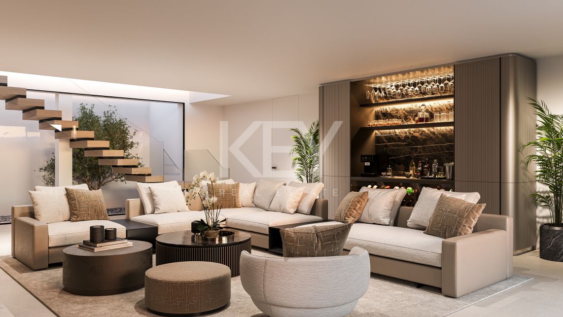 Villa mediterránea contemporánea que ofrece privacidad y elegancia en Nueva Andalucía