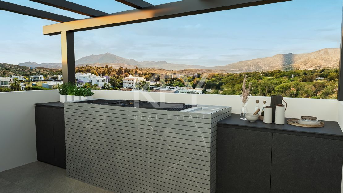 Villa mediterránea contemporánea que ofrece privacidad y elegancia en Nueva Andalucía